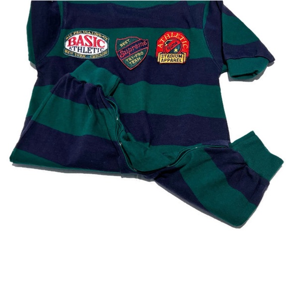 NWT Gap Kids blue and green rugby striped onesie, size XS, 1-3 months - Picture 4 of 5